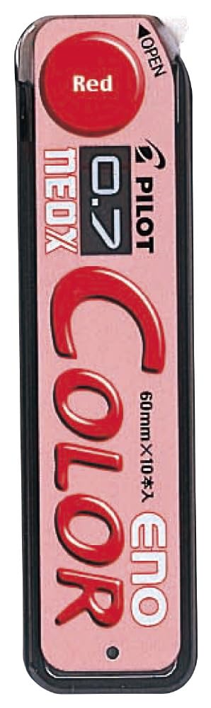 Pilot Color Mechanical Pencil Lead Eno, 0.7mm, Red, 10 Leads (HRF7C-20-R)