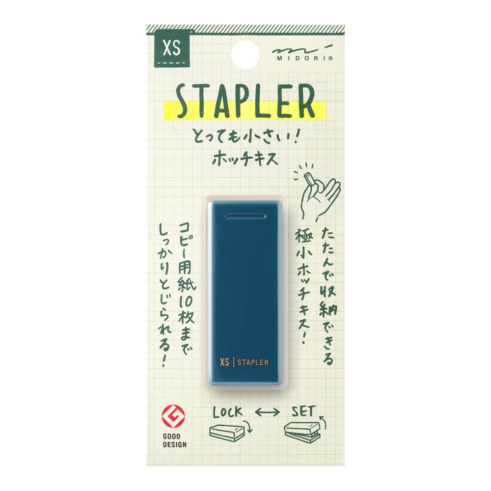 Midori 35641006 Stapler, XS Compact Stapler, Navy Blue B