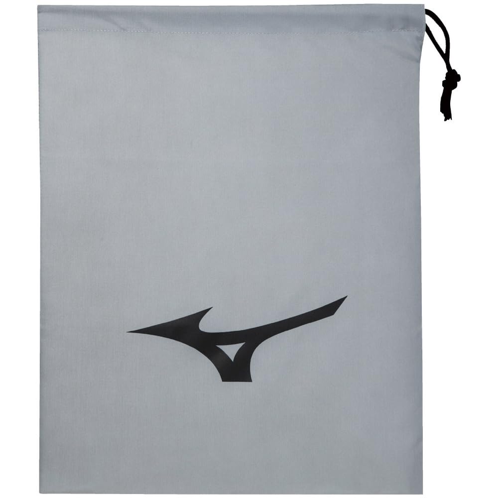 Mizuno J1GZ2405 Shoe Bag, M Size, Gray x Black, Drawstring Bag, Track and Field Running, Baseball, Sports
