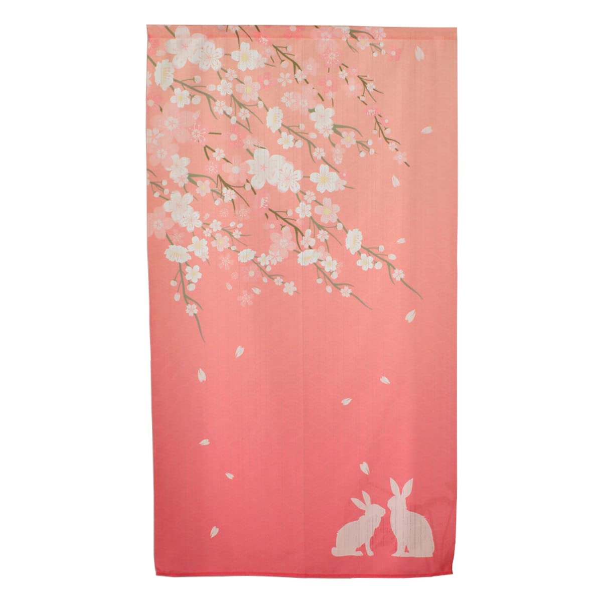 Narumikk 14-294 Japanese Style Ren, Sakura and Whisker, Pink, 33.5 x 59.1 inches (85 x 150 cm)