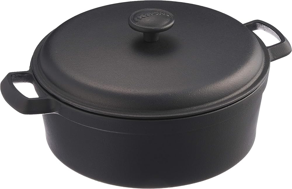 Iwachu 21639 Family Stew Pan 23, Black Baked, Inner Diameter: 9.3 inches (23.5 cm), Induction Compatible, Nambu Ironware