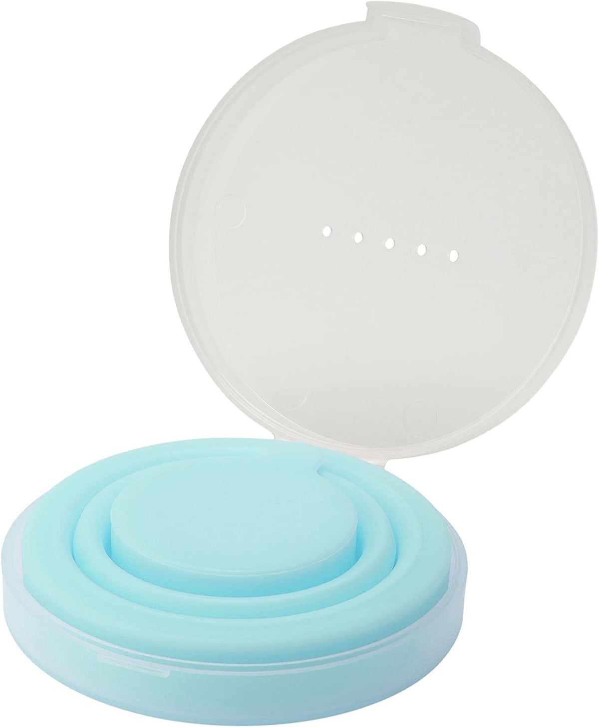 Marna W594LB Foldable Portable Gargling Cup (with Case/Light Blue) Folding Portable Toothpaste Cup for Outdoor Use