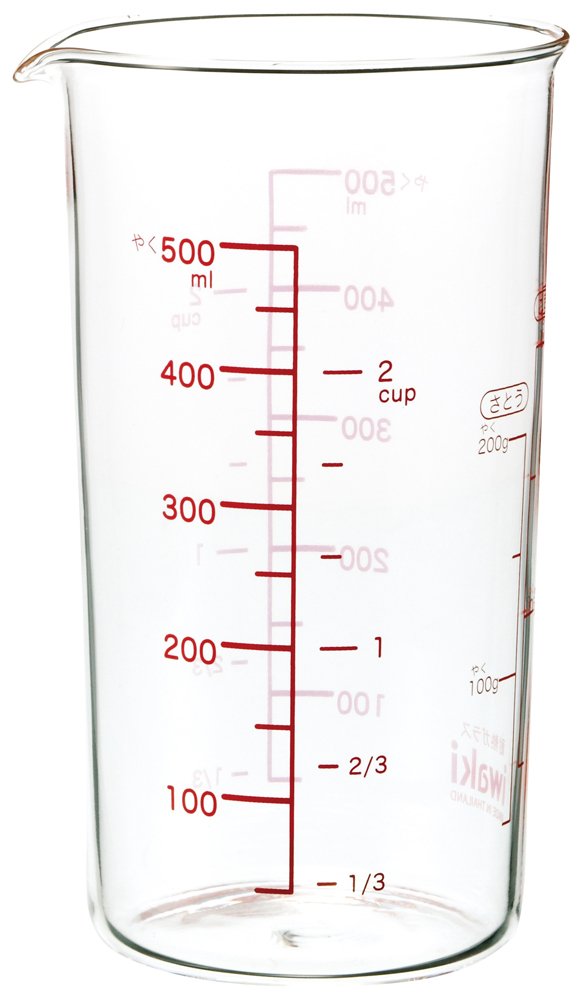 iwaki KTMC-500 Heat Resistant Glass Measuring Cup Measuring Cup, 16.9 fl oz (500 ml)