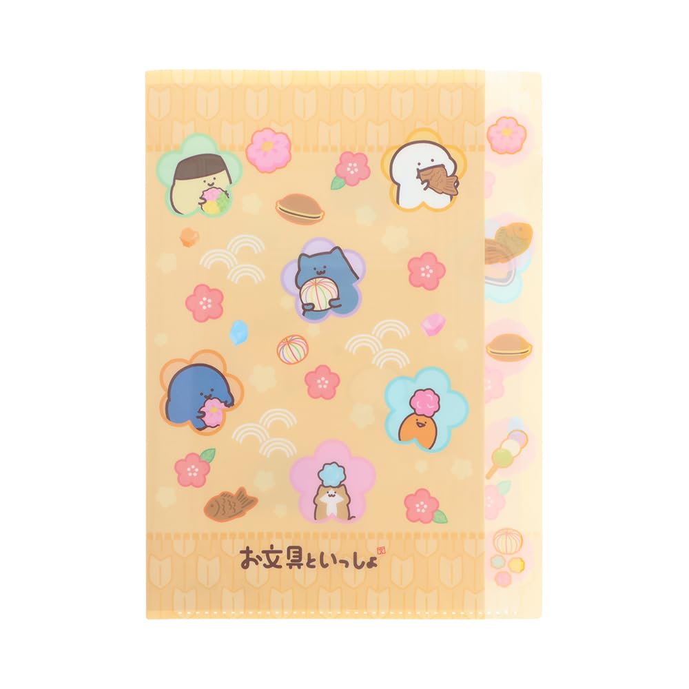 Sun-Star Stationery S2178370 Stationery Goods, Clear File, A4 Size, 5 Pockets, Flowers
