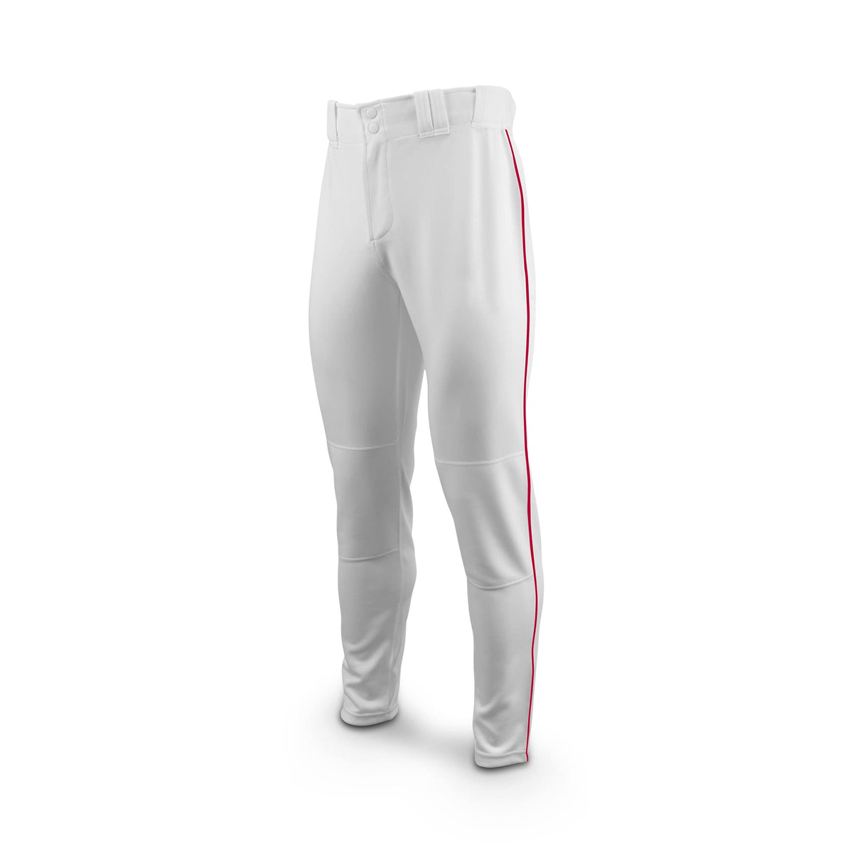 Marucci Youth EXCEL Double-Knit Piped Baseball Pant, White/RED, Youth Medium
