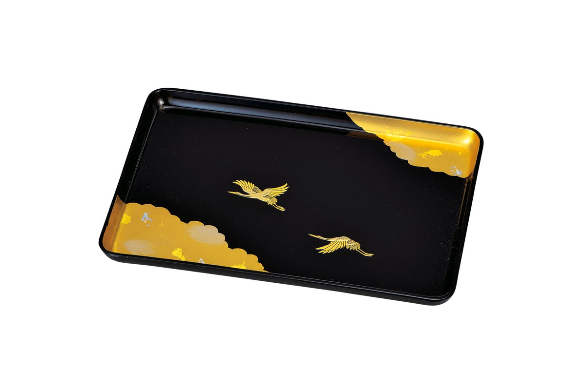 Nakatani Brothers Shokai Yamanaka Lacquer 8.0 Heavy Business Card Tray Black Gold Silver Box Makie Shokuru 37-1616