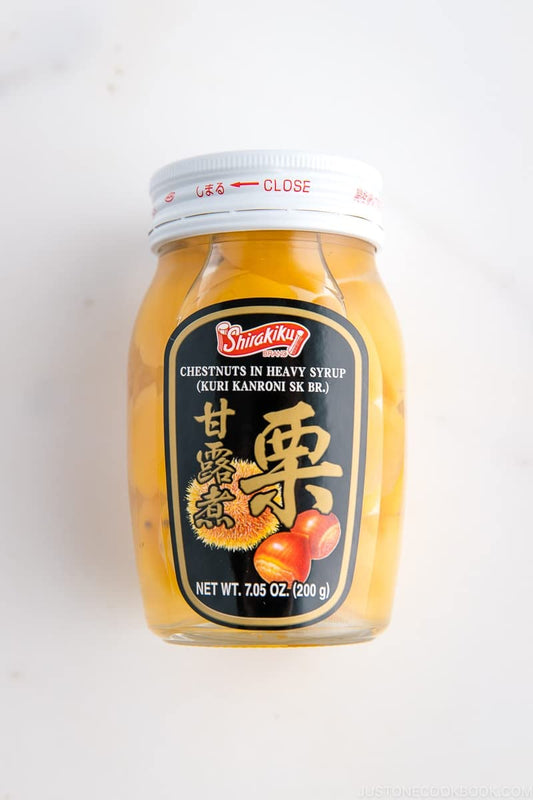 Shirakiku Kuri Kanroni Chestnuts in Heavy Syrup 7.05oz. (200g) (Pack of 2) - MADE IN JAPAN - Limited Stock