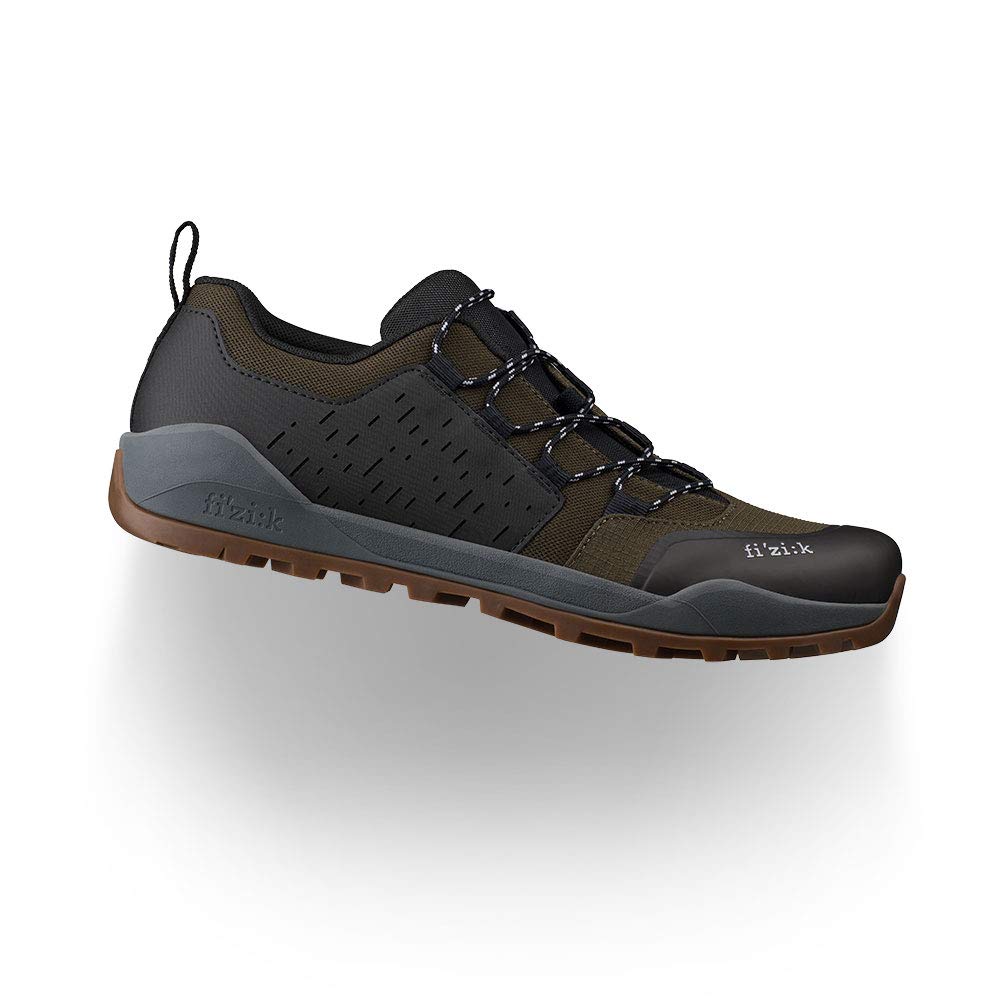 Fizik Terra Ergolace X2, Gravel and Off-Road Clip-in walkable Shoes, Olive/Caramel, 6