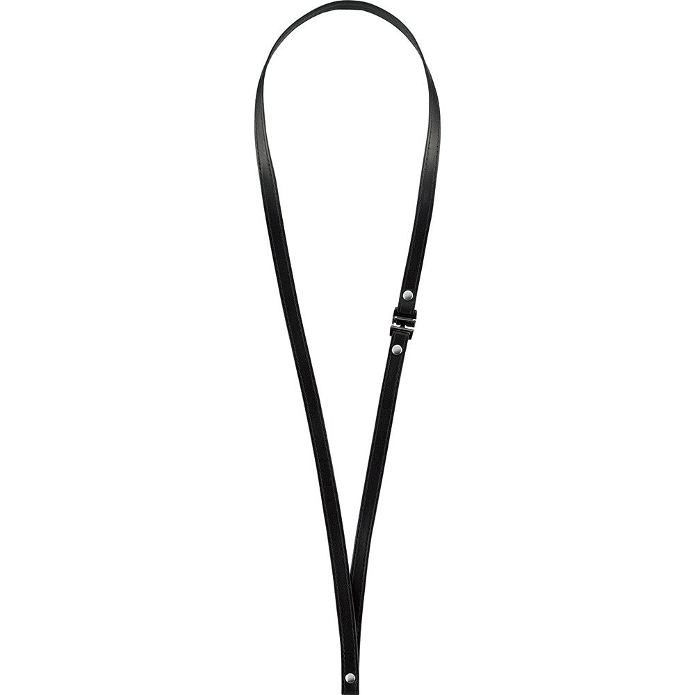 IDEO ID Card Holder Neck Strap Leather Blk