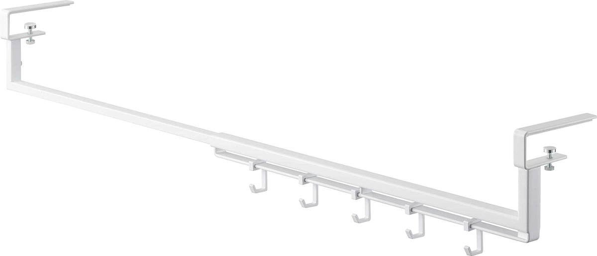 Yamazaki 5646 Telescopic Undershelf Storage Hanger, White, W18.3-31.5 x 31.5 x 4.3 inches (46.5-80 x 10 x 11 cm), Tower Storage on Washing Machine, Hanging, Laundry Storage