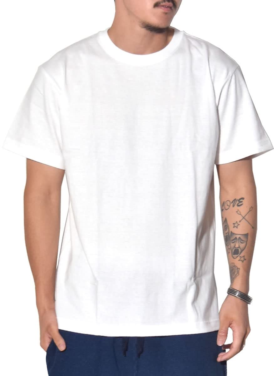 United Athle Men's 5.6 oz. Tee L White
