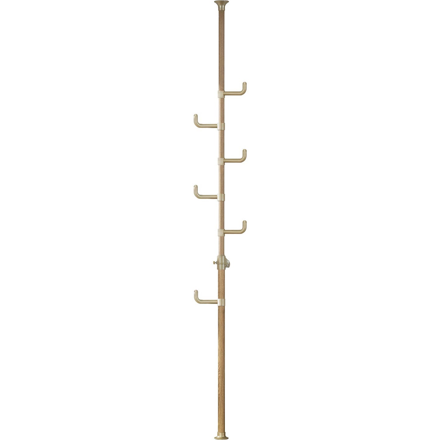Yamazen WJ-725R (GNA) Tension Pole Hanger Rack Height 74.8-102.2 inches (190-260 cm), Wood Grain Natural
