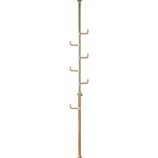 Yamazen WJ-725R (GNA) Tension Pole Hanger Rack Height 74.8-102.2 inches (190-260 cm), Wood Grain Natural