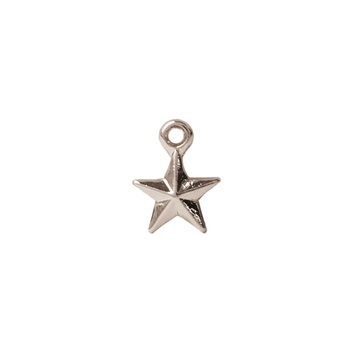 日本紐釦貿易(Nippon Chuko) NBK A22-33 Star A Charm, Silver, W 0.3 x H 0.4 inches (8 x 10 mm), Pack of 2