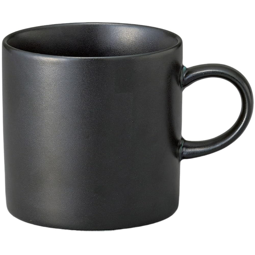 Ale-net Mug, 4.3 x 3.2 x 3.2 inches (11 x 8.2 x 8 cm), 11.9 fl oz (310 cc), Black Western-style Mug, Porcelain, Dishwasher Safe, Microwave Safe, Mino Ware, Made in Japan