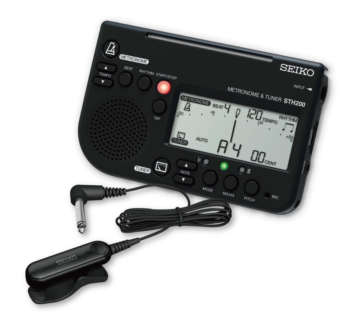 Seiko STH200BKSP Metronome & Tuner Black Pickup Microphone Set of 2 Special Pack