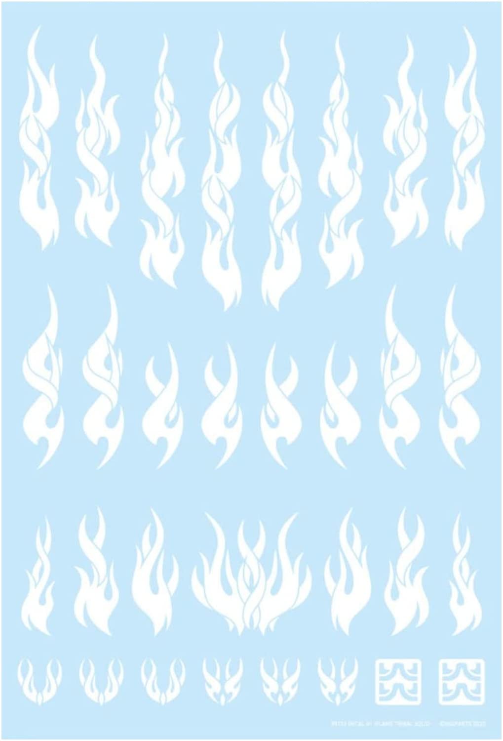 Haikyu Parts FTSL-WHI Fire Tribal Decal, Solid, White, 1 Piece, Plastic Model Decal
