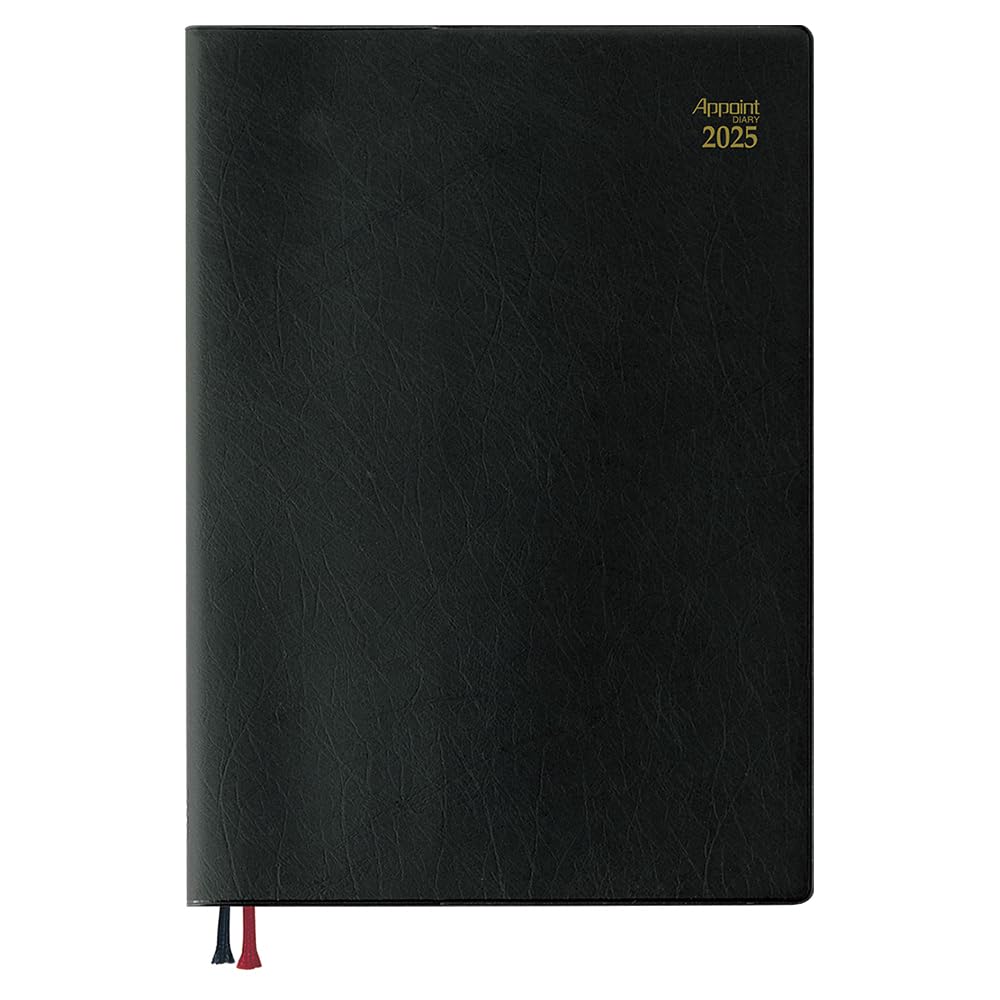 Daigo E1115 2025 Planner, Appointment Weekly Vertical, Black, Starts March 2025
