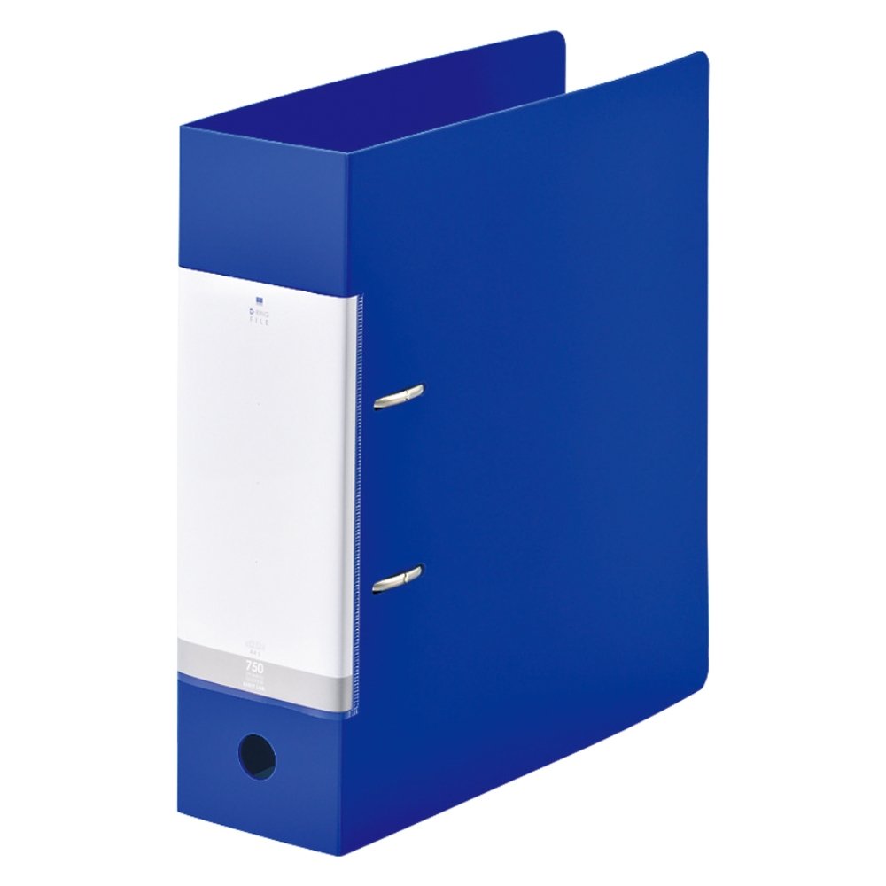 Lihit Lab G2290-8 Ring File, 2 Holes, D-Shaped, A4S, 750 Sheets, Blue