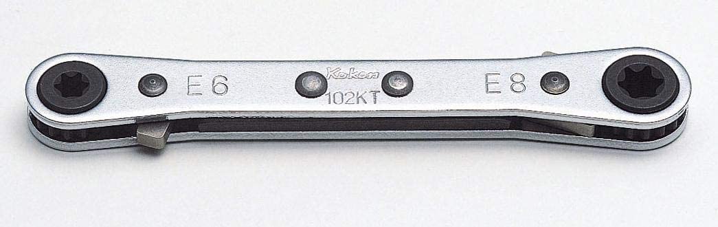 Ko-ken 102KT-E4XE6 Reversible Ratcheting Ring Wrench Torx E4xE6 108mm