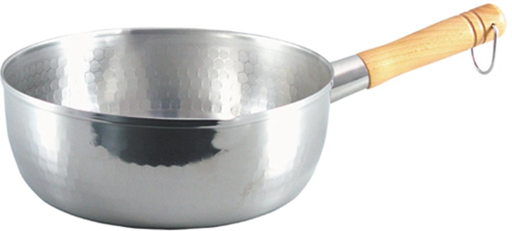 Shimomura Planning 34054 One-Handed Pot, Yukihira Pot, 9.4 inches (24 cm), Made in Japan, Stainless Steel, Hammered, Induction Compatible, Professional Model Tsubamesanjo