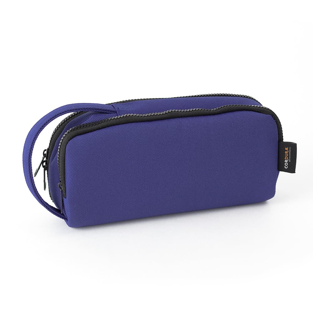 Midori 41786006 Pencil Case, 2-Way Pouch, Pen Pouch, Cordura, Blue