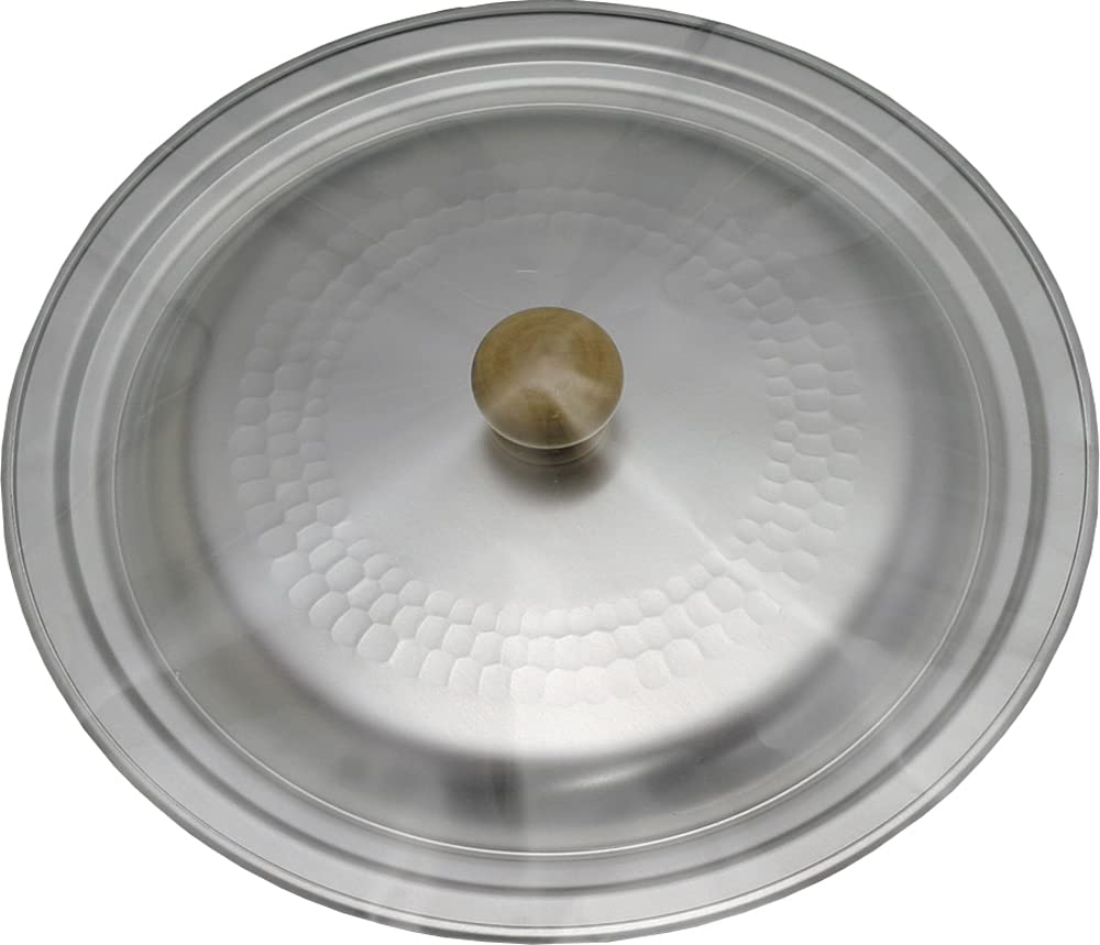 Taniguchi Metal Snow Flat Pot Lid 8.7 x 9.4 inches (22 x 24 cm), Made in Japan, Lightweight, Japanese Artisans