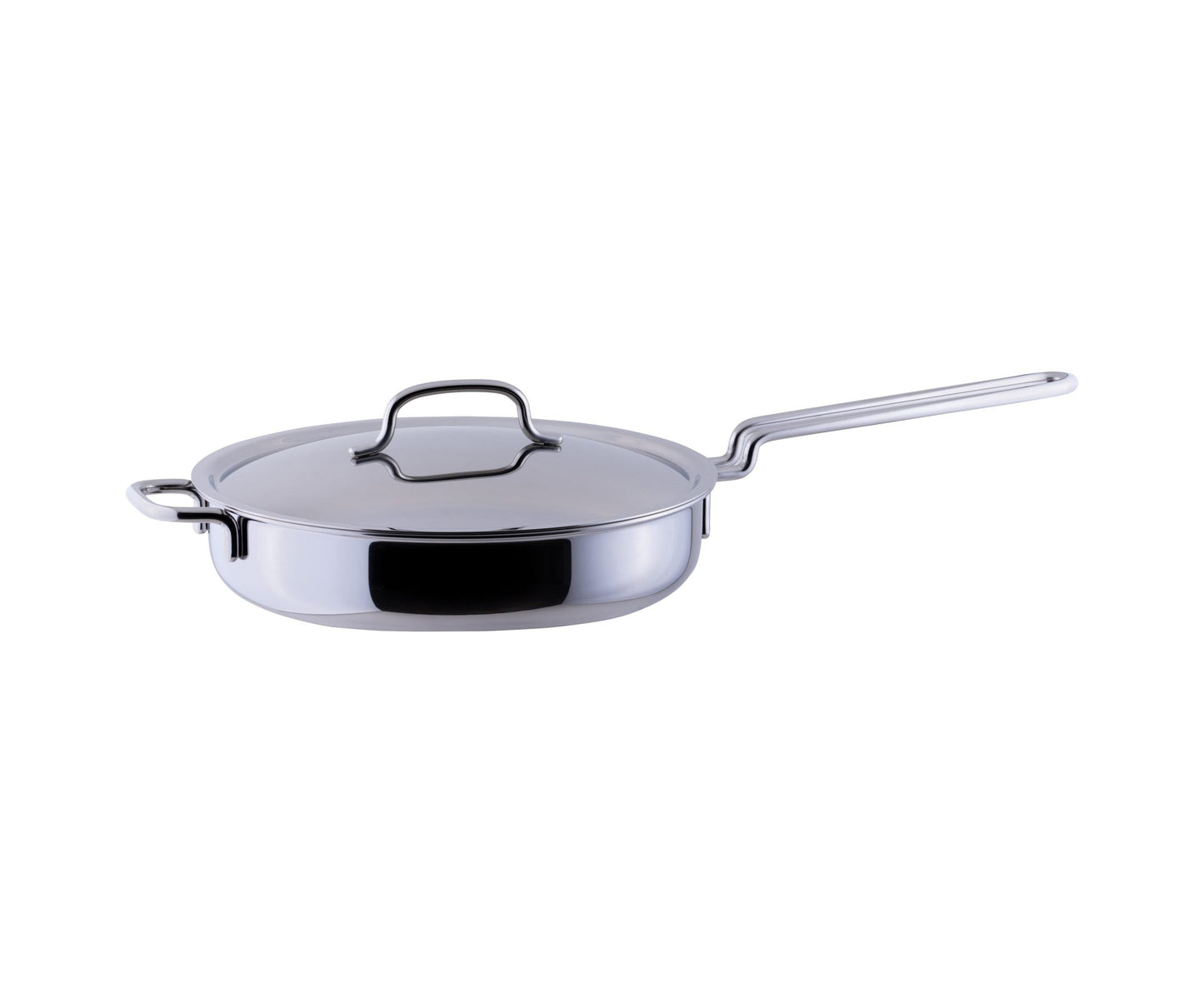 Miyazaki Seisakusho GEO-25ST Geo Saute Pan, 9.8 inches (25 cm), Made in Japan, Compatible with All Heat Sources, 7-Layer Construction, Silver