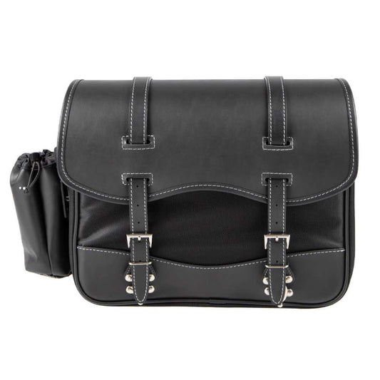 Degner nylon saddle bag bottle holder with plain PVC (synthetic leather), nylon 29x37x12cm Black NB-1