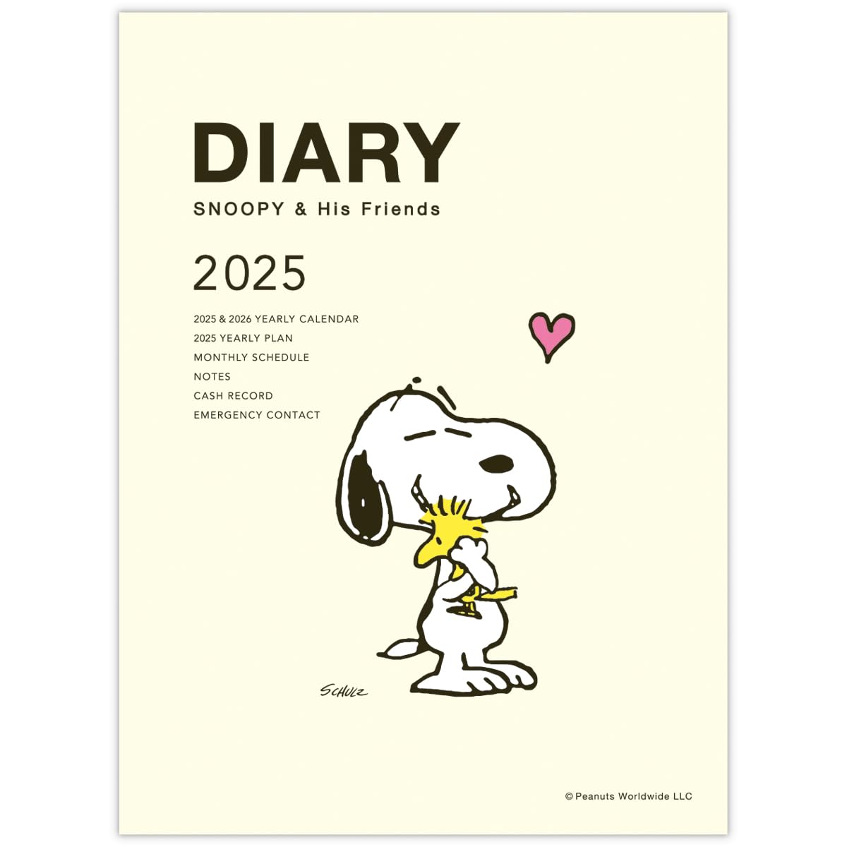 Nippon Hallmark Snoopy Notebook, 2025, A6, Monthly Hug, Cream 834-968 (Begins October 2024)
