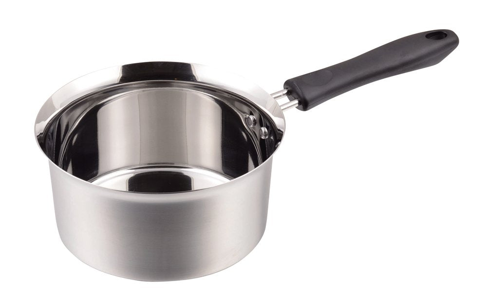 Pearl Metal HB-1886 Snow Flat Pot, Made in Japan, 5.5 inches (14 cm), Induction Compatible, Easy to Pour, Stainless Steel Pot, Made in Japan