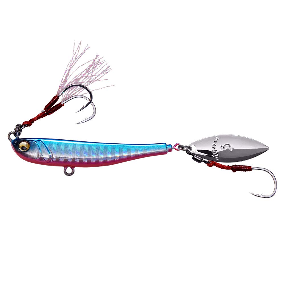 Megabass MAKIPPA Metal Jig, 1.4 oz (40 g), Blue Pink