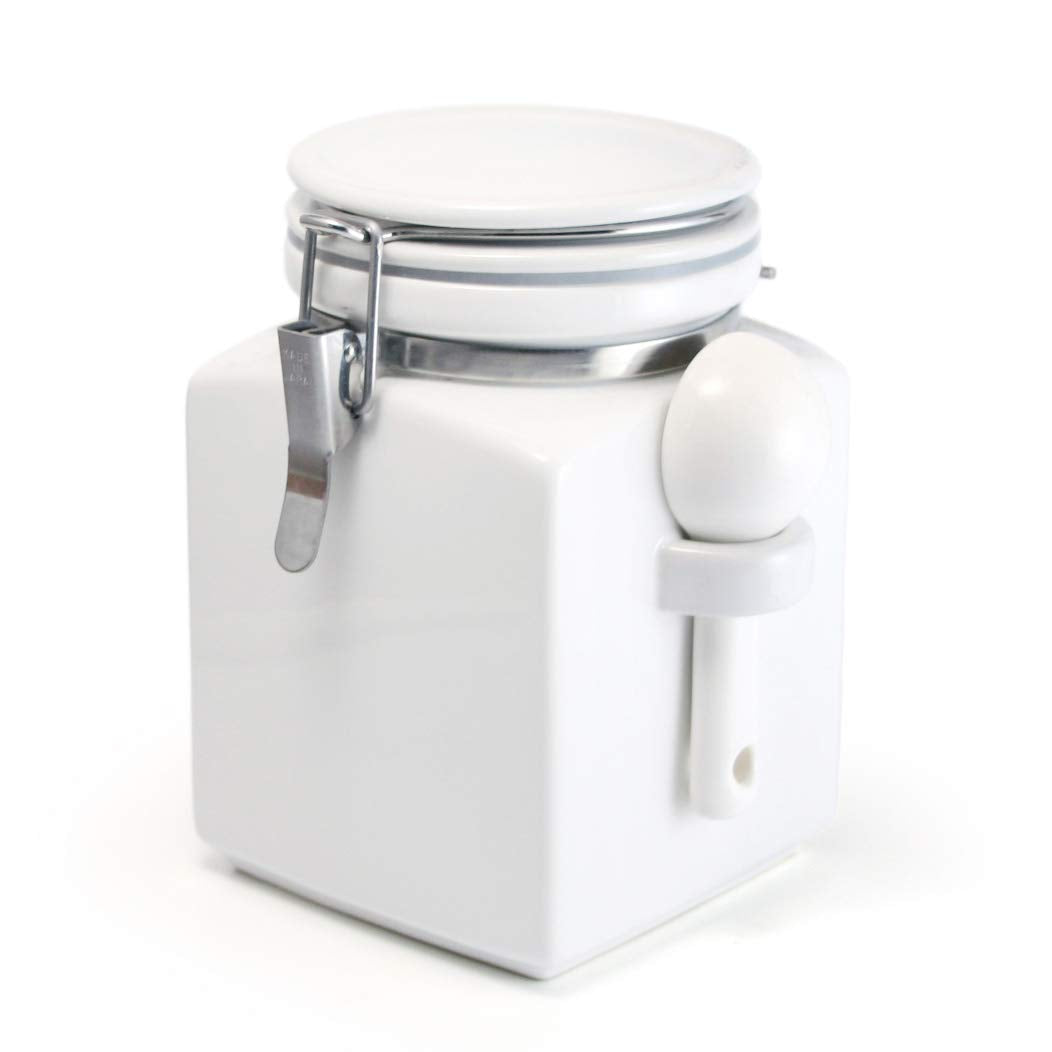 Square canister M ceramic spoon with white SCS-43 WH (japan import)