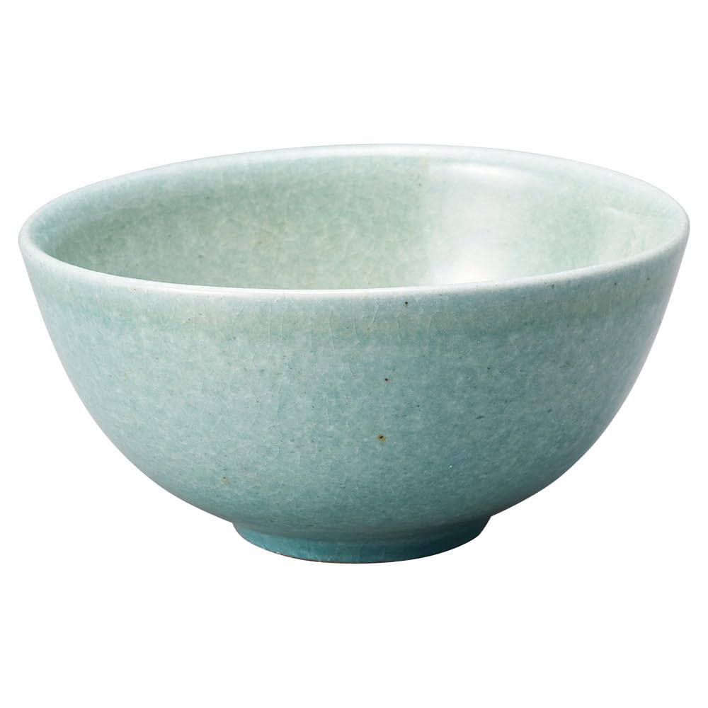 丸伊製陶 Marui Pottery Shigaraki Ware 3-4530 Hechimon Rice Bowl, Diameter Approx. 4.7 inches (12 cm), Glossy Blue, Blue
