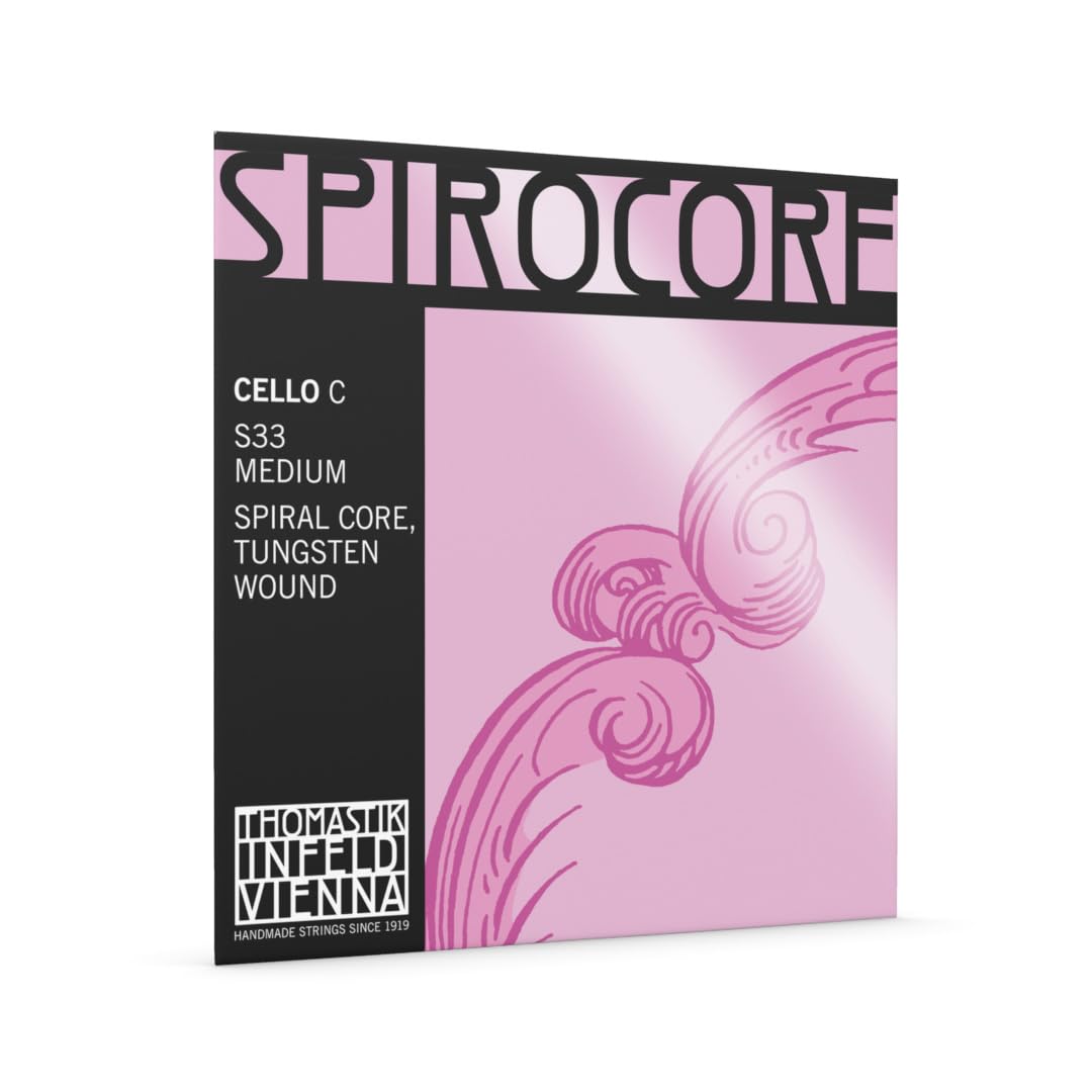 Thomastik-Infeld Spirocore Cello C String, 4/4 Size, Medium Tension - S33 - Spiral Core, Tungsten wound - Powerful & Focused Tone, Deeply Resonant, Reference Standard