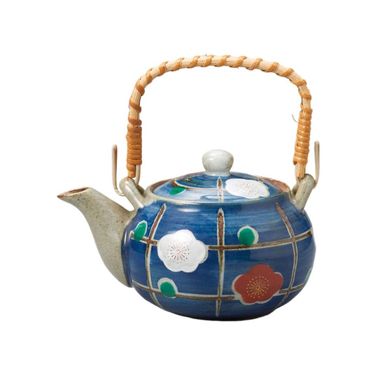 Ale-net Teapot, Soil Bottle, 4.5 x 3.8 inches (11.4 x 9.7 cm), 16.2 fl oz (480 cc), Hand Made Kuresuaki Lattice Plum Soil Bottle, Ceramic, Mino Ware, Made in Japan