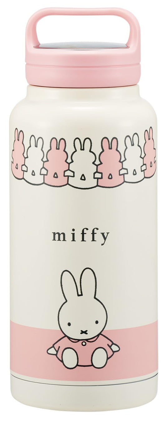 Skater STSC10-A Insulated Stainless Steel Mug Bottle, 33.8 fl oz (1,000 ml), Screw Handle Included, Miffy