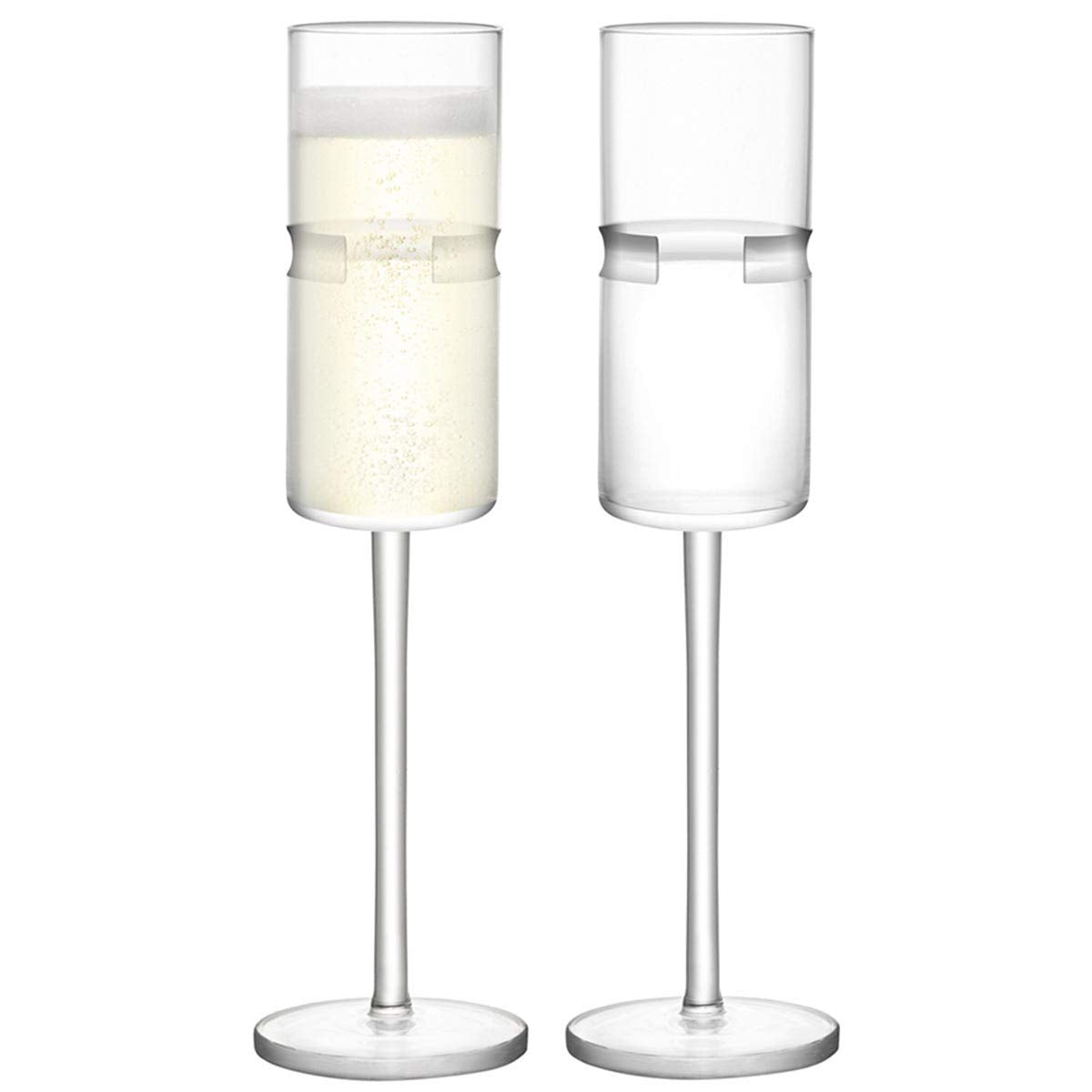 LSA International Horizon Set of 2 Champagne Flute 6.1 fl oz Clear/Cut