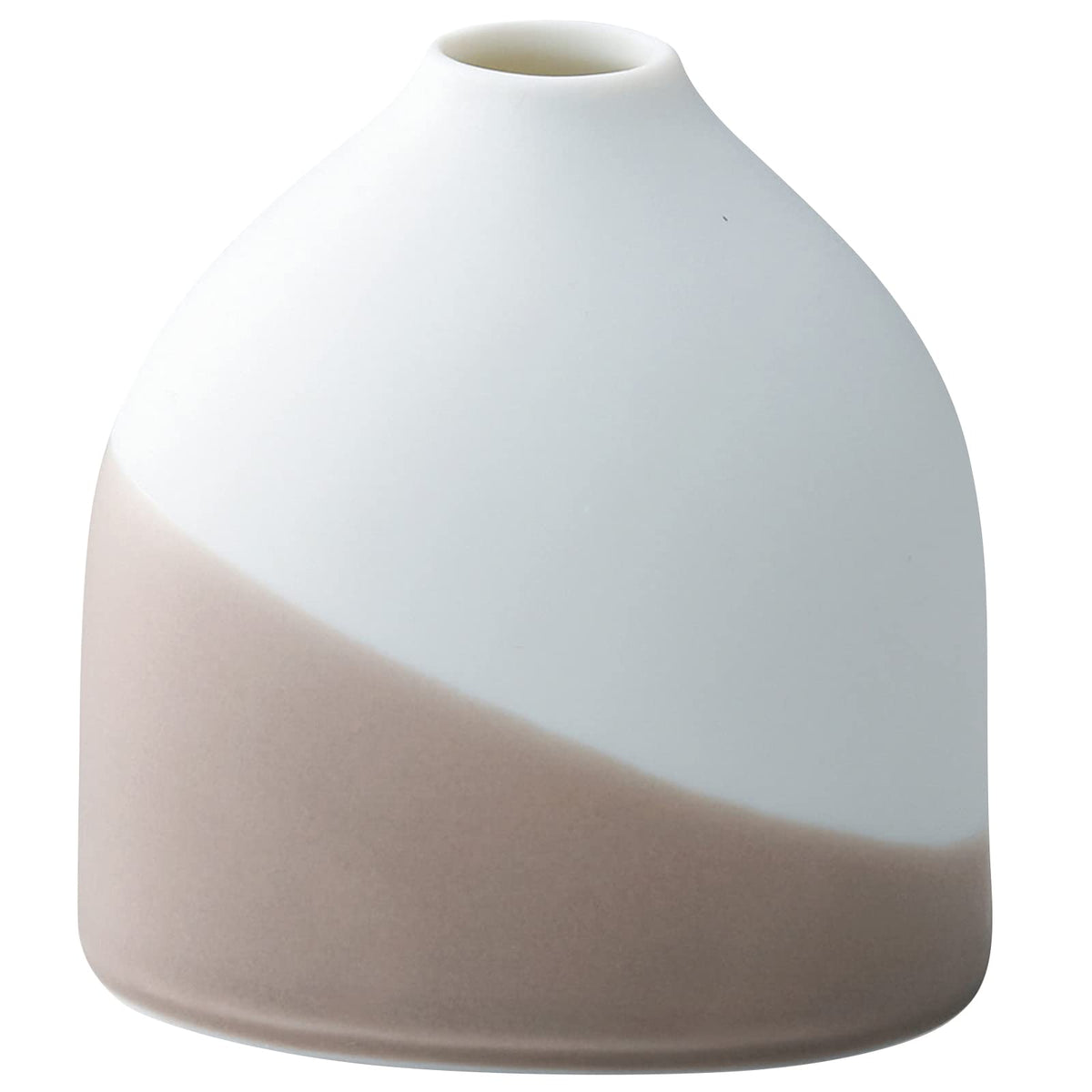 aito Seisakusho Liota Liota Single Vase, Vase, Oval, Height 3.1 inches (8 cm), Beige, Mino Ware, Made in Japan