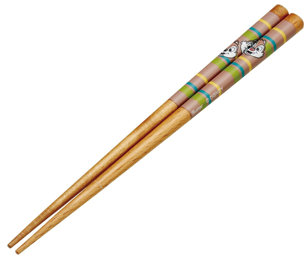 Skater ANNSQ3-A Chopsticks, Square, Round Tip, 7.1 inches (18 cm), Wooden, Disney Chip & Dale