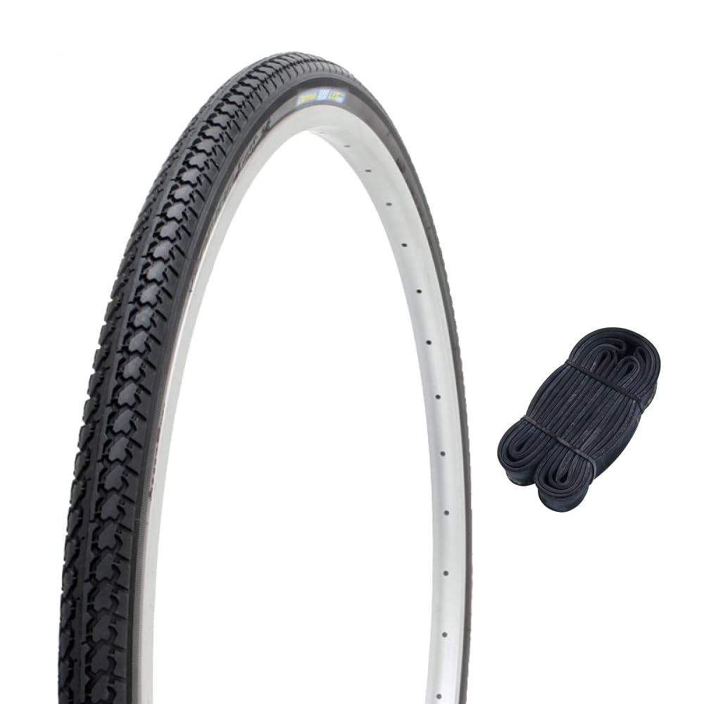 Shinko SR199 60356 26 Inch Bicycle Tires, 0.05 inch (1.2 mm) Thick Tube Set, Deming L/T, 26 x 1 3/8, Black