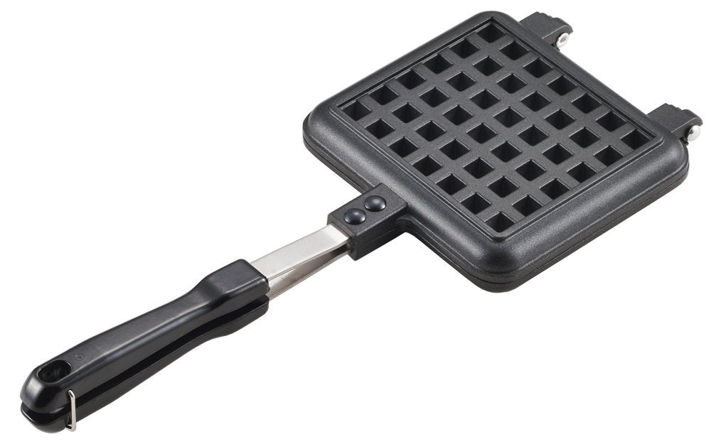 Yoshikawa SJ2275 Waffle Maker, Hot Single, Fluorine Processed, For Gas Fire, Black, 13.6 x 5.6 x 1.3 inches (34.5 x 14.3 x 3.2 cm)