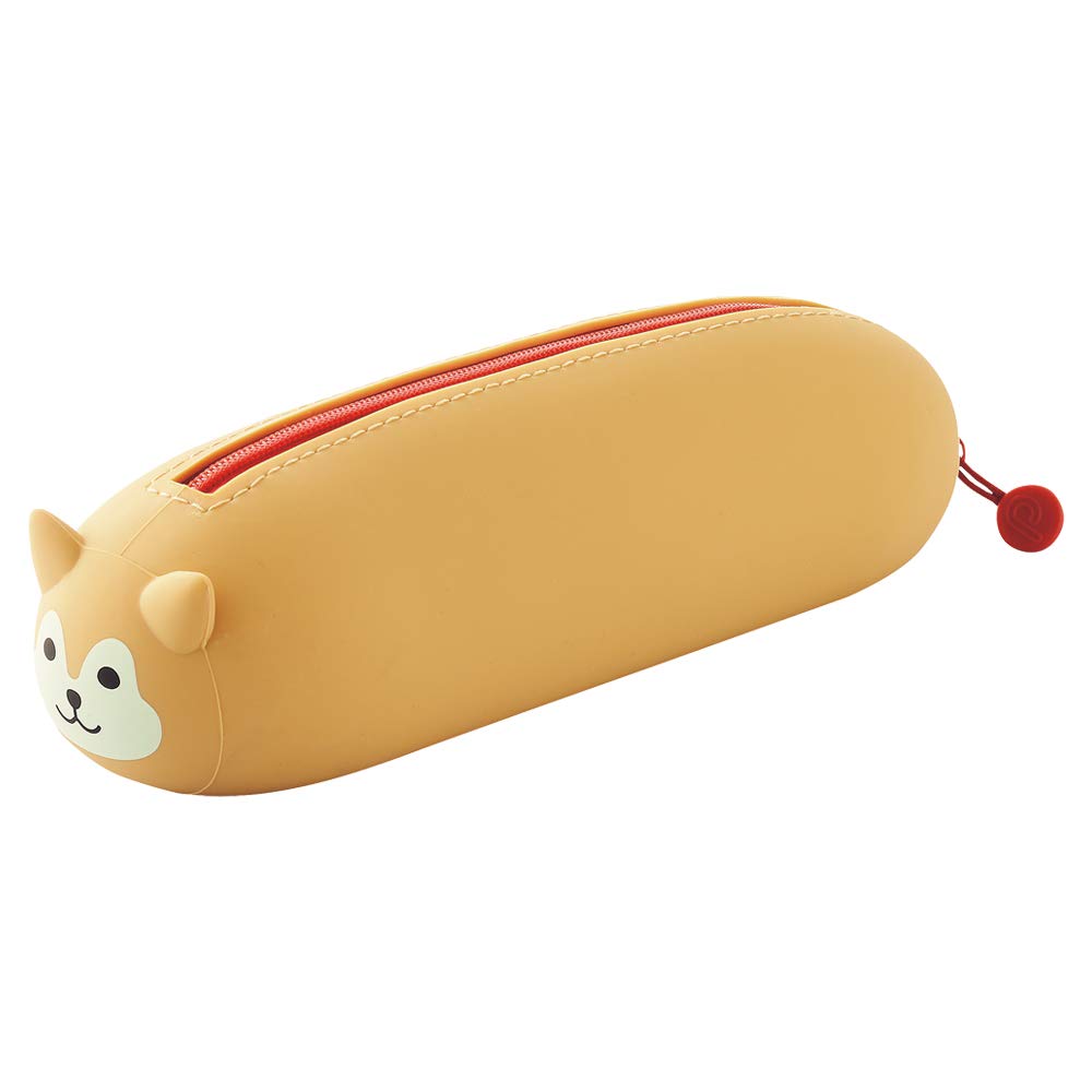 LIHIT LAB PuniLabo Zipper Pen Case/Pouch, Horizontal, 2.5" x 7.9", Shiba Dog (A7781-2), Pen: 2.5"x 7.9"x 2.4"