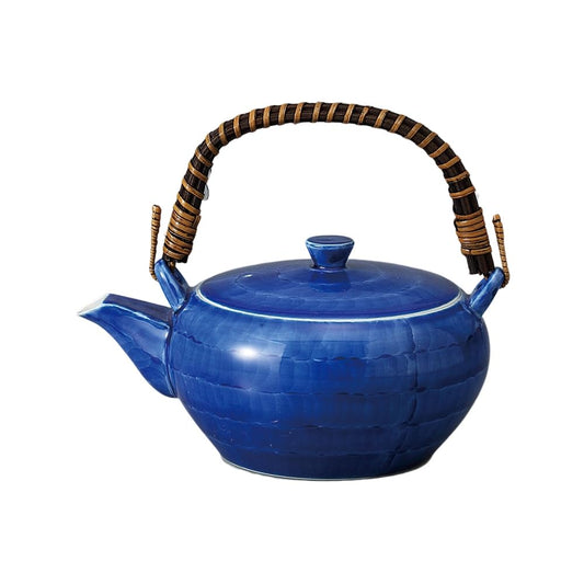 Ale-net Teapot, Earthenware, 7.0 x 5.5 x 3.9 inches (17.8 x 14 x 10 cm), 700 cc, Hand-painted Gosdami Earthenware with Stainless Steel Tea Strainer, Porcelain, Mino Ware, Made in Japan, Stylish