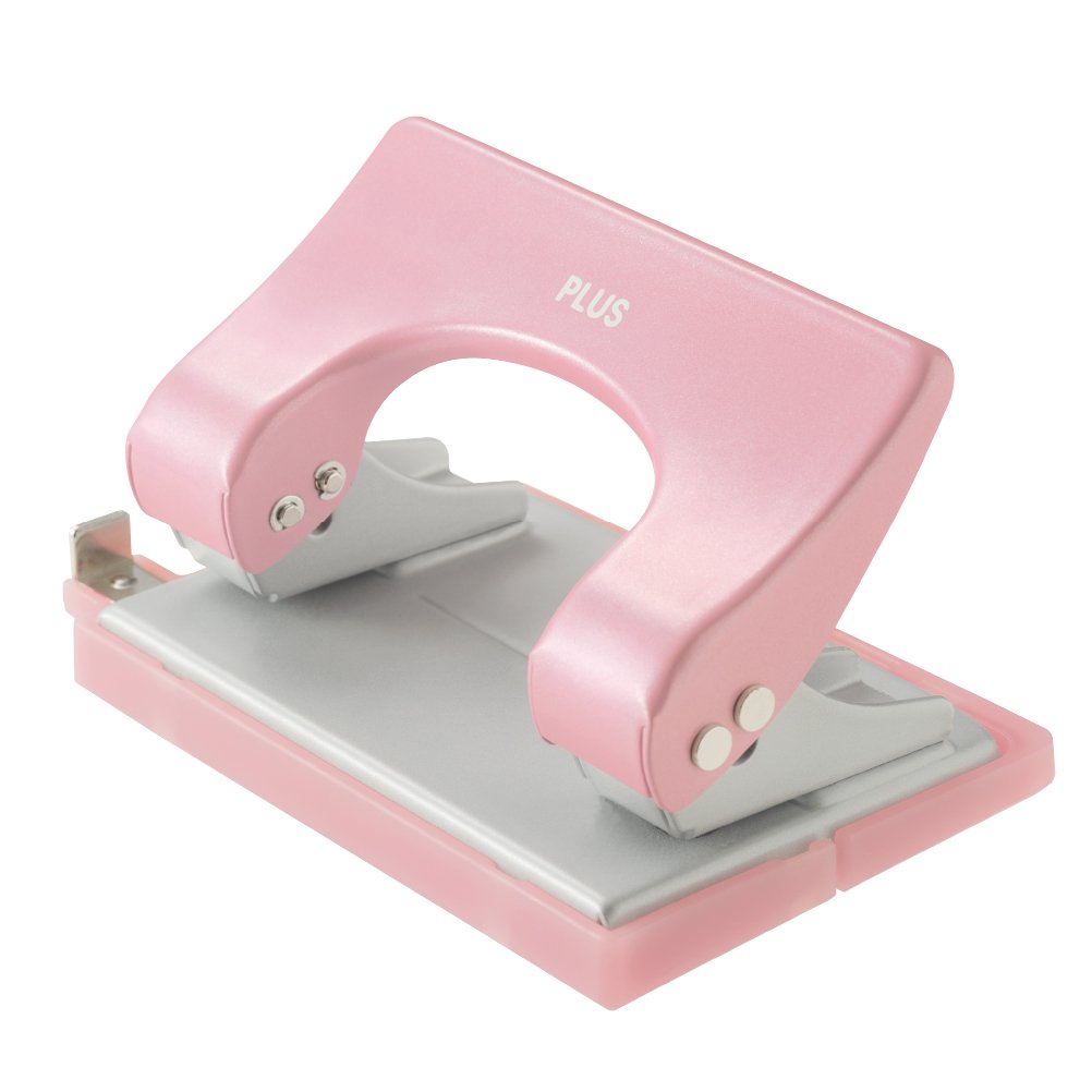 Plus PU-816AB Punch, Force 1/2, 2 Holes, 16 Sheets, Pink 30-647