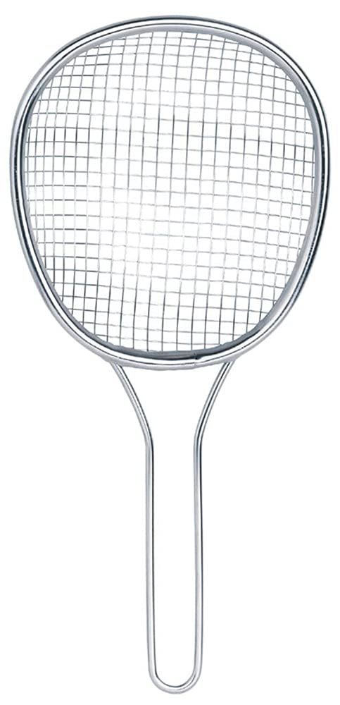 Shimomura Planning 35693 Colander with Large Eyes, Easy to Use, Made in Japan, Dishwasher Safe, Cleans Oil, Easy to Fry Twice, Scoop Together, Oval Shape Along the Side of the Pot, Total Length 11.8