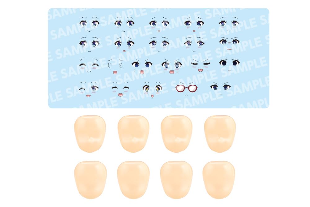 Kotobukiya Sougai Girl Garden Customizable Face & Decal Set Vol. 9 (Raguhoo Elika Design for Small Bird Play Calendar), Total Height Approx. 0.7 inches (18 mm), 1/10 Scale Plastic Model