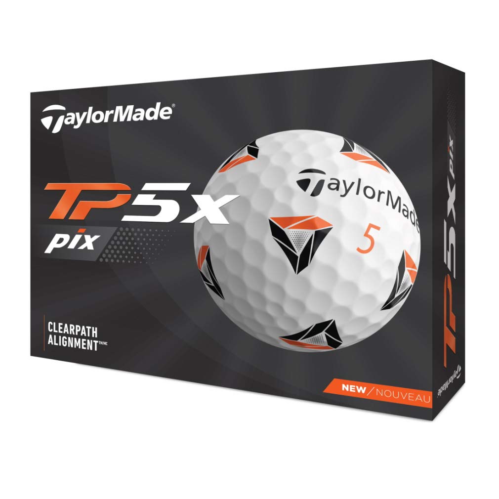 Taylor Made N0803301 TP5x Pixx Golf Balls, 5 Pieces, 2021 Model, White