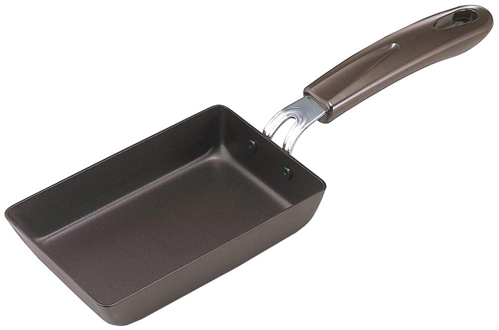 Shimomura Planning 27473 Frying Pan with 1 Egg (Made in Japan), Compatible with Induction and Direct Fires, Small 5.9 x 3.9 inches (15 x 10 cm), Bento Making, Living Alone, Brown, Iron, Tsubamesanjo