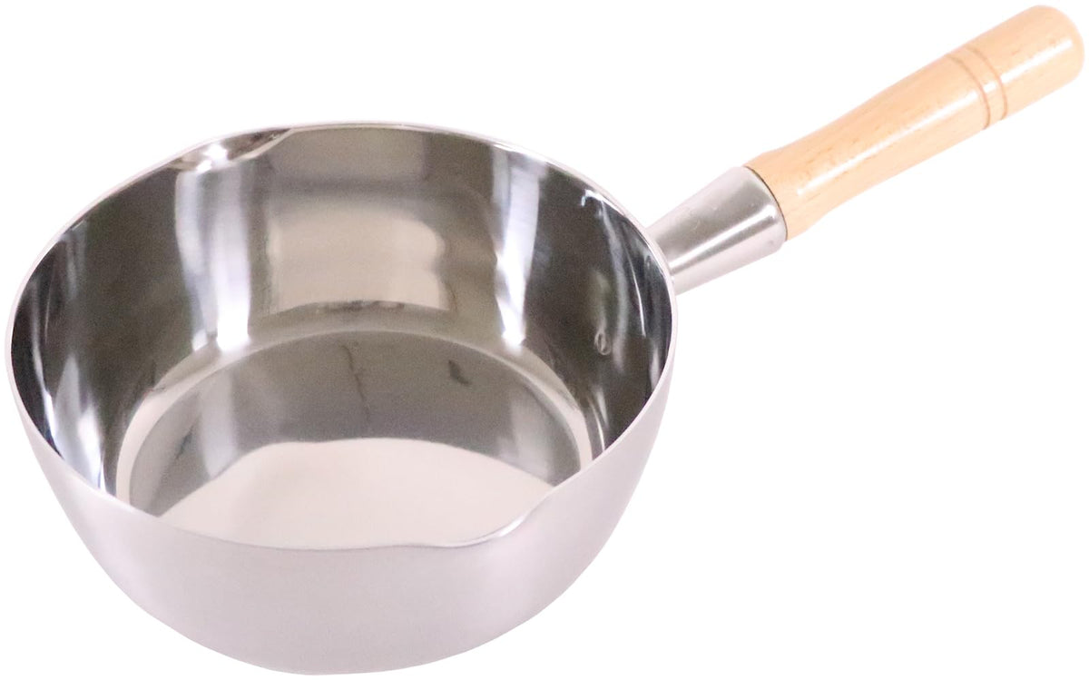 K Three Layers of Steel Snow Flat Pot, 18 cm, Silver, Uncoated, 1.6 lbs, 1.5 L, Skillet, No Lid